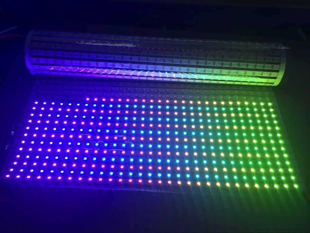RGB 풀 컬러 WS2812B 유연한 LED 픽셀 패널 조명, 60*40 픽셀, DC5V, 패널 크기: 100cm * 60cm